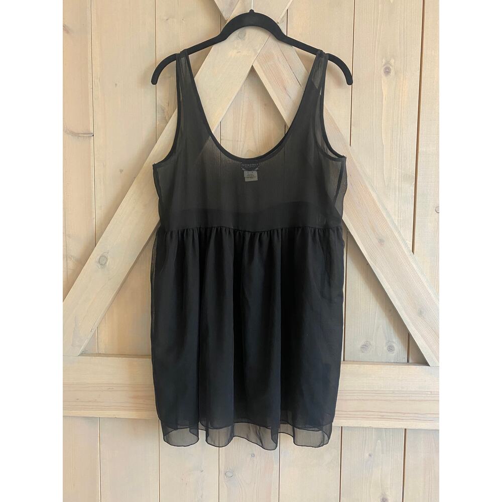 Intimately free people black sheer dress trapeze gauze chiffon top tunic
